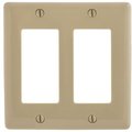 Hubbell Wiring 2-Gang Decorator Wall Plate - Ivory P262I